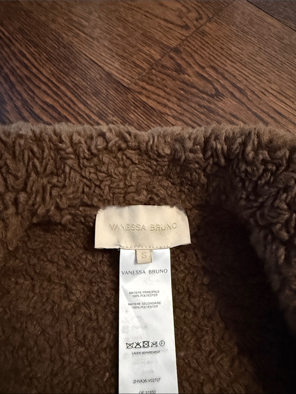 Vanessa Bruno Brown Shearling-Trim Suede Vest - Picture 2 of 3